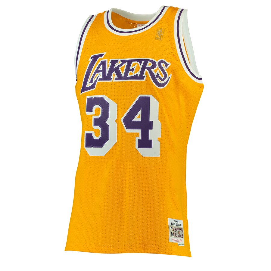 Alternative view of Shaquille O'neal Los Angeles Lakers Mitchell & Ness 1996-97 Hardwood Classics Swingman Jersey - Gold