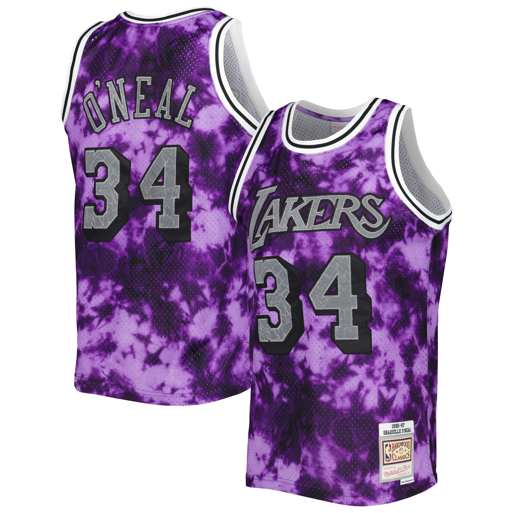 Alternative view of Shaquille O'neal Los Angeles Lakers Mitchell & Ness 1996/97 Galaxy Swingman Jersey - Purple