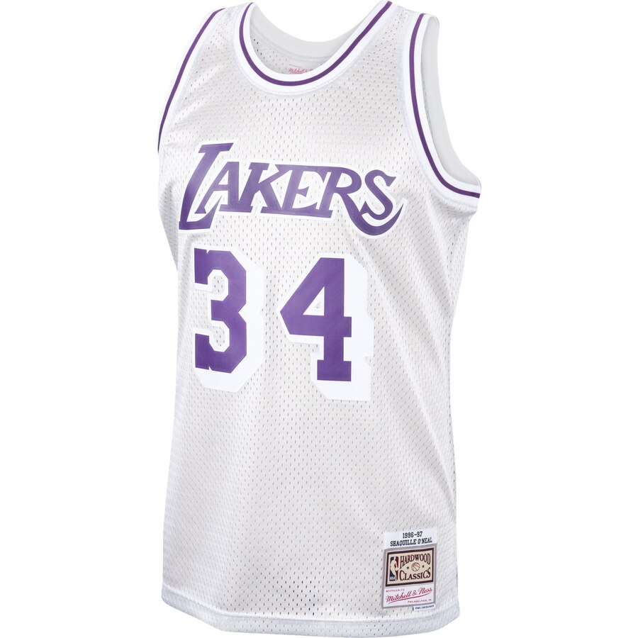 Alternative view of Shaquille O'neal Los Angeles Lakers Mitchell & Ness Hardwood Classics Platinum Swingman Jersey