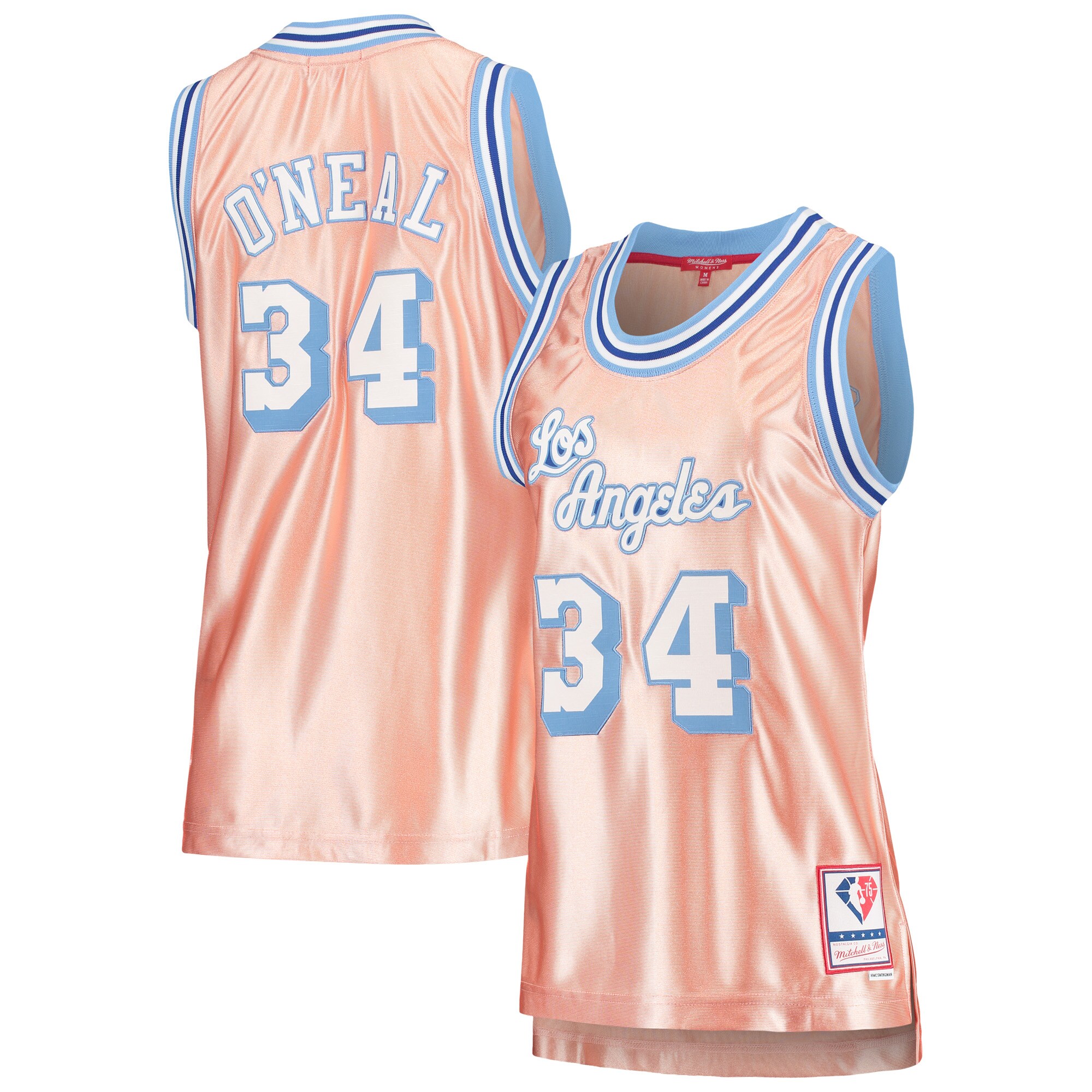 Shaquille O'neal Los Angeles Lakers Mitchell & Ness Women's 75th Anniversary Rose Gold 1996 Swingman Jersey - Pink