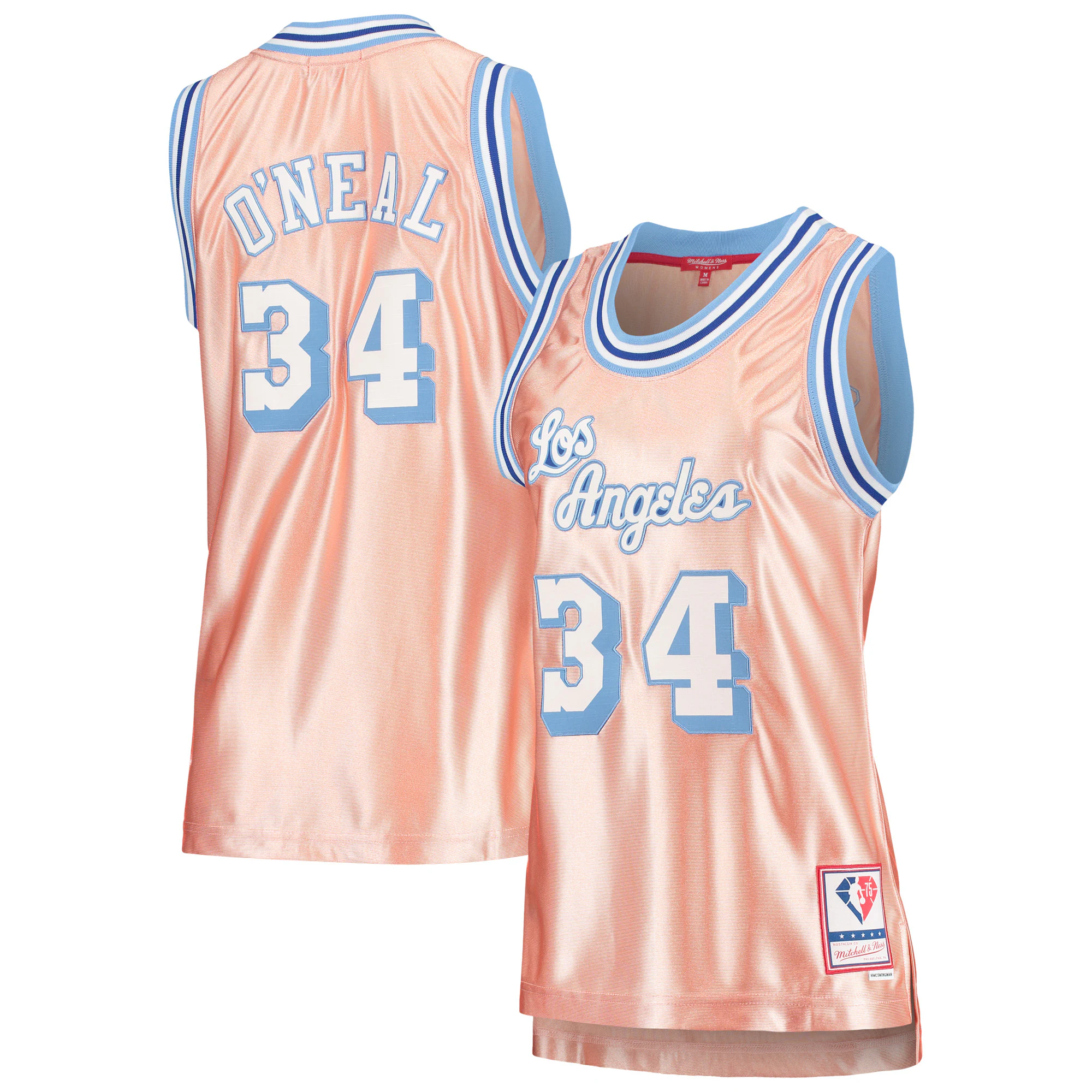 Shaquille O'neal Los Angeles Lakers Mitchell & Ness Women's 75th Anniversary Rose Gold 1996 Swingman Jersey - Pink