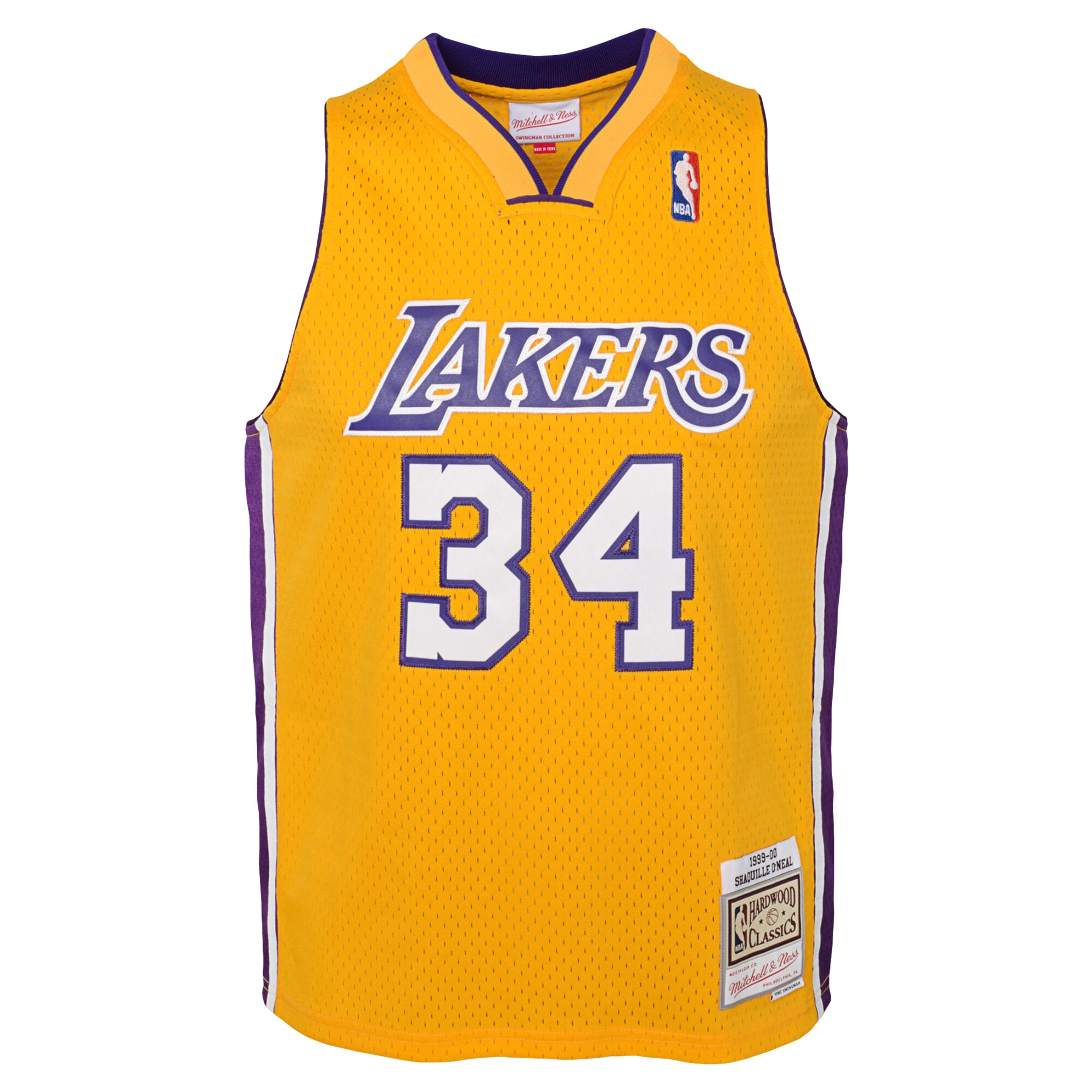 Alternative view of Shaquille O'neal Los Angeles Lakers Mitchell & Ness Youth 1999/00 Hardwood Classics Swingman Jersey - Gold