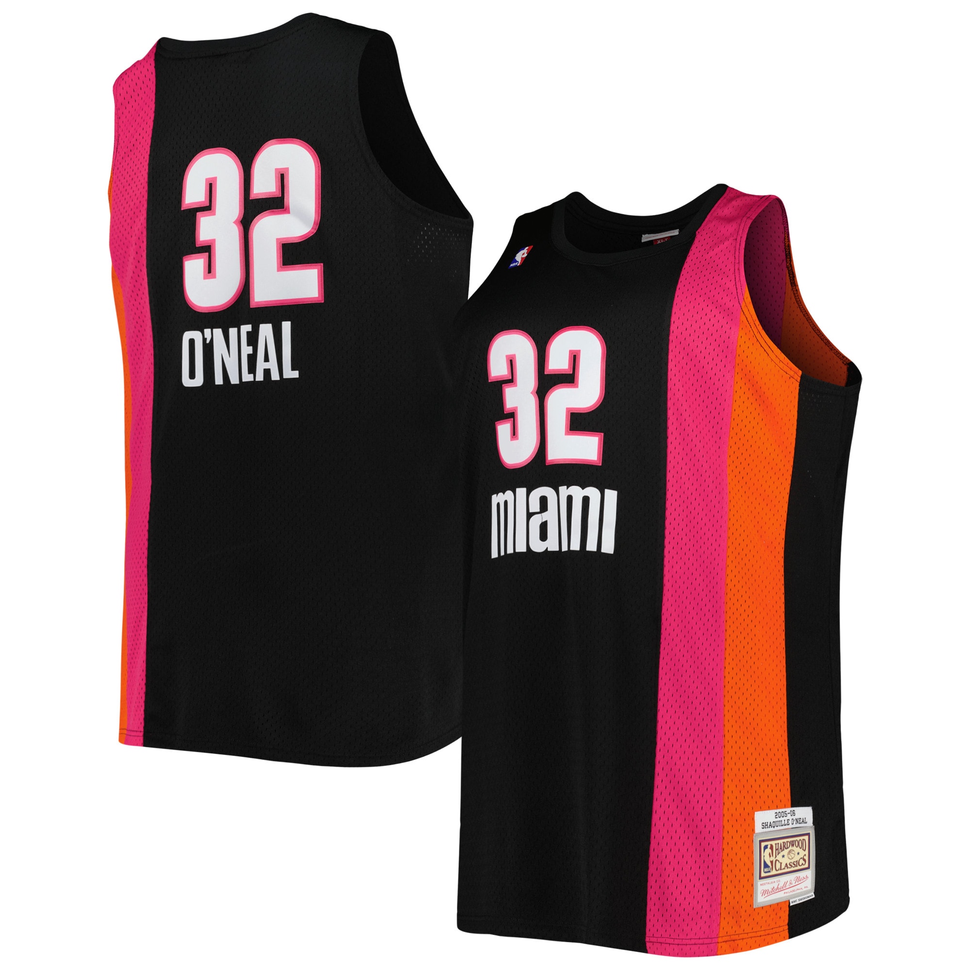 Alternative view of Shaquille O'neal Miami Heat Mitchell & Ness Big & Tall Hardwood Classics 2005/06 Swingman Jersey - Black