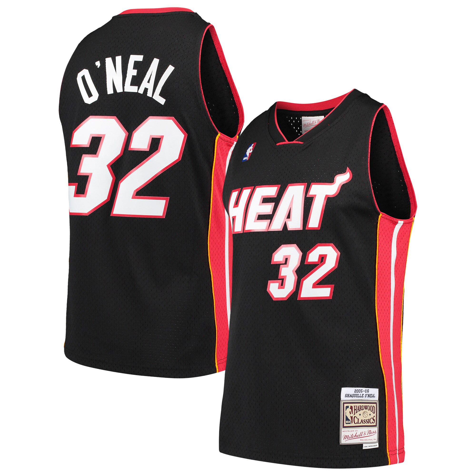Shaquille O'neal Miami Heat Mitchell & Ness Hardwood Classics Swingman Jersey - Black