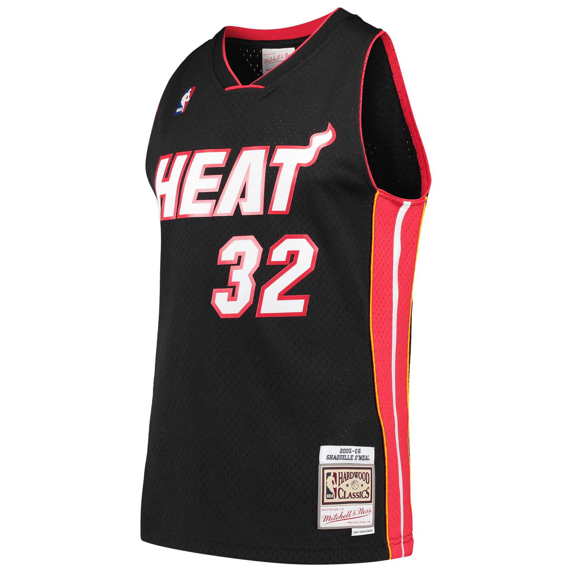 Alternative view of Shaquille O'Neal Miami Heat Mitchell & Ness Hardwood Classics Swingman Jersey - Black Jersey - JS358 