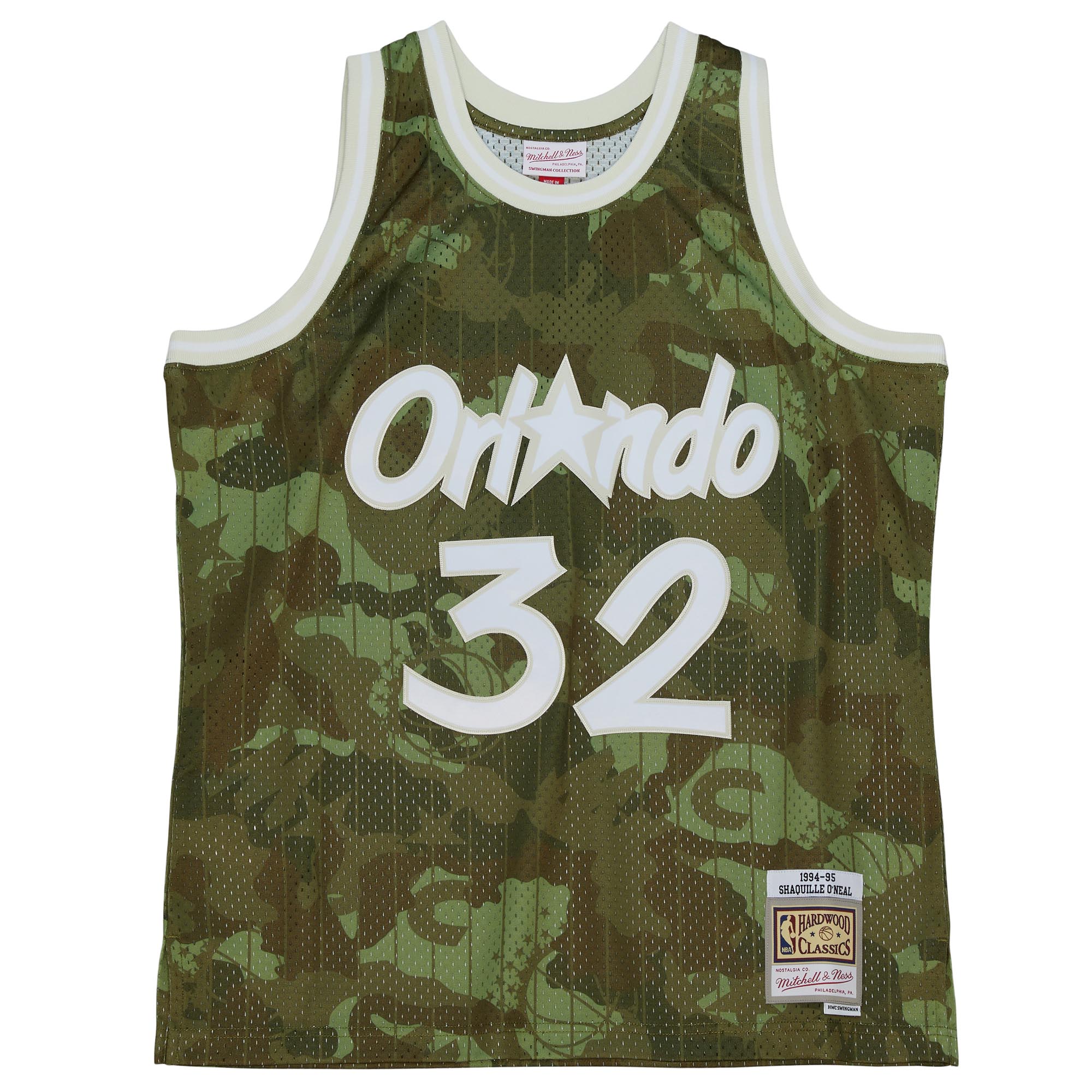 Alternative view of Shaquille O'neal Orlando Magic Mitchell & Ness Hardwood Classics 1994/95 Ghost Green Swingman Jersey - Camo