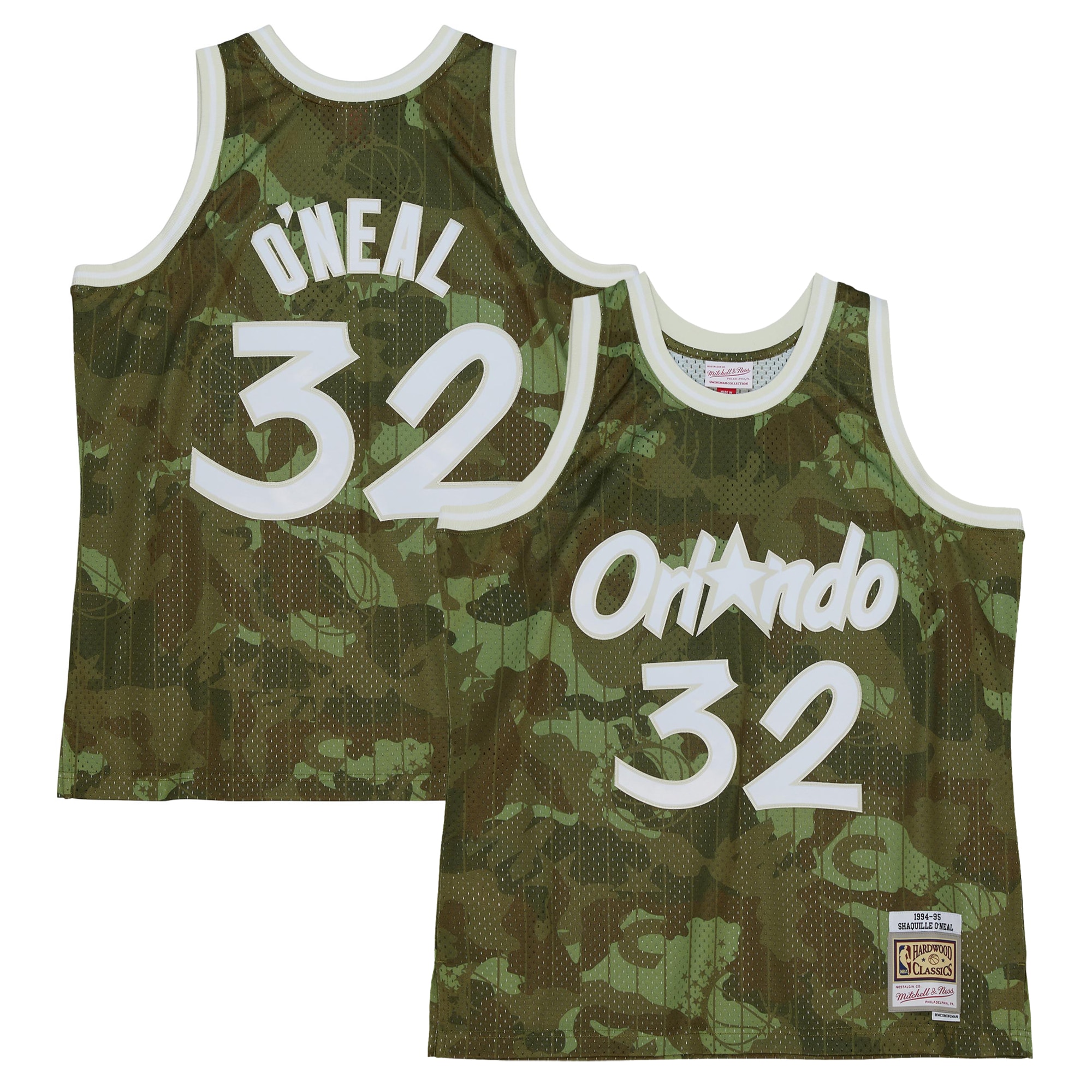 Shaquille O'neal Orlando Magic Mitchell & Ness Hardwood Classics 1994/95 Ghost Green Swingman Jersey - Camo