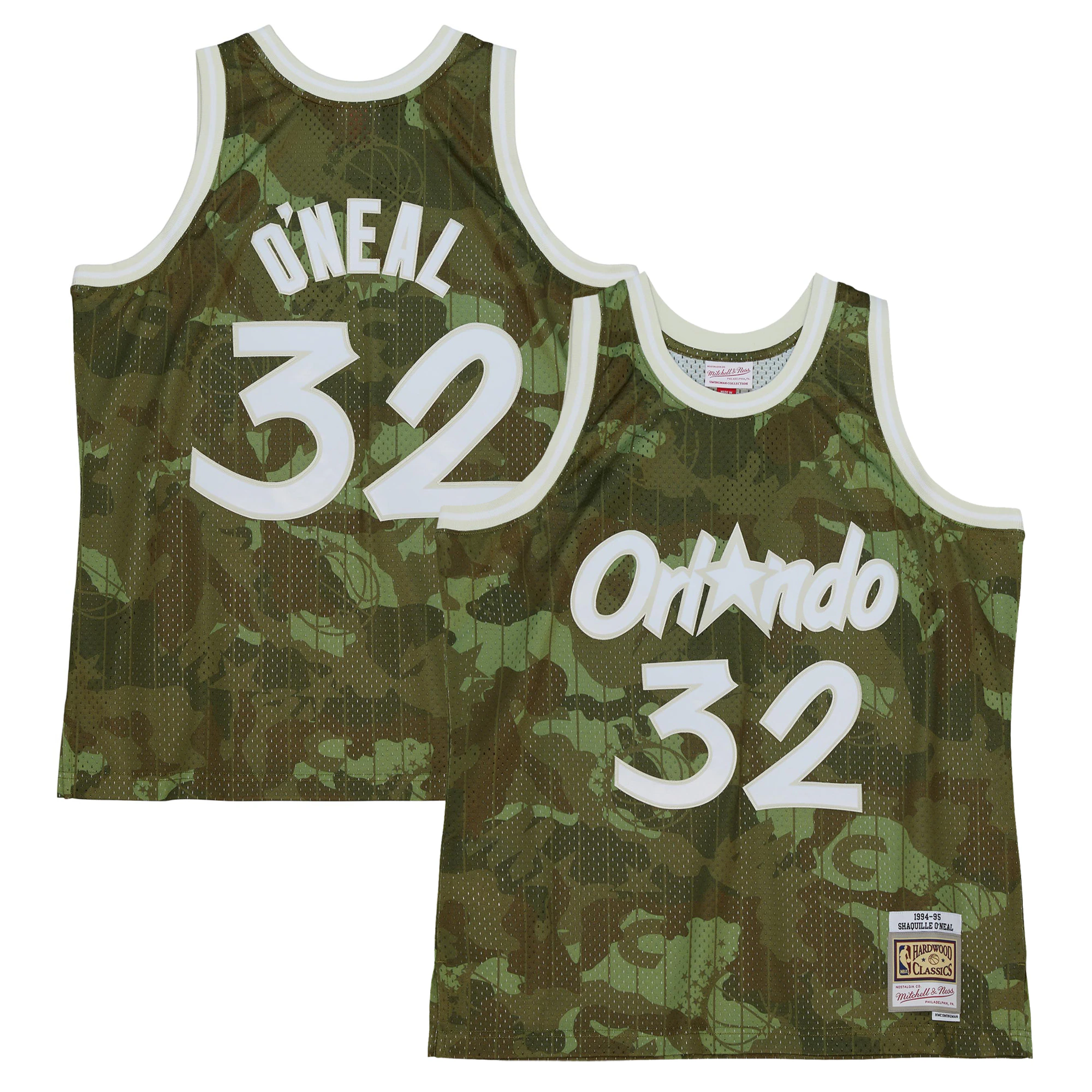 Alternative view of Shaquille O'neal Orlando Magic Mitchell & Ness Hardwood Classics 1994/95 Ghost Green Swingman Jersey - Camo