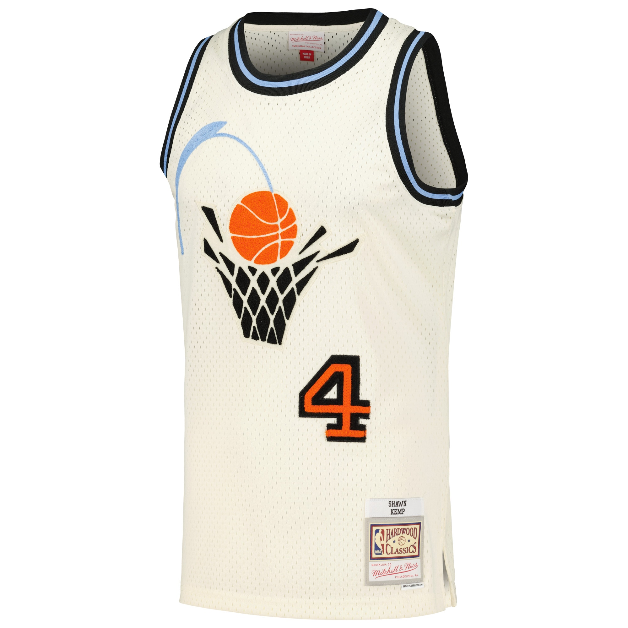 Alternative view of Shawn Kemp Cleveland Cavaliers Mitchell & Ness Chainstitch Swingman Jersey - Cream