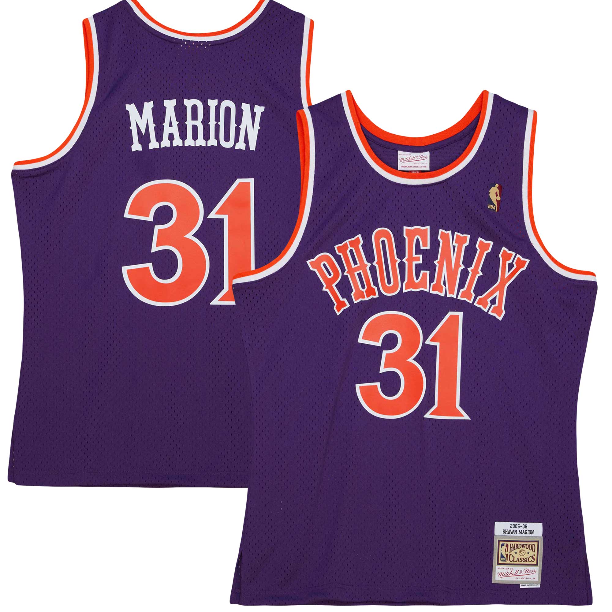 Alternative view of Shawn Marion Phoenix Suns Mitchell & Ness 2001/02 Hardwood Classics Swingman Jersey - Purple