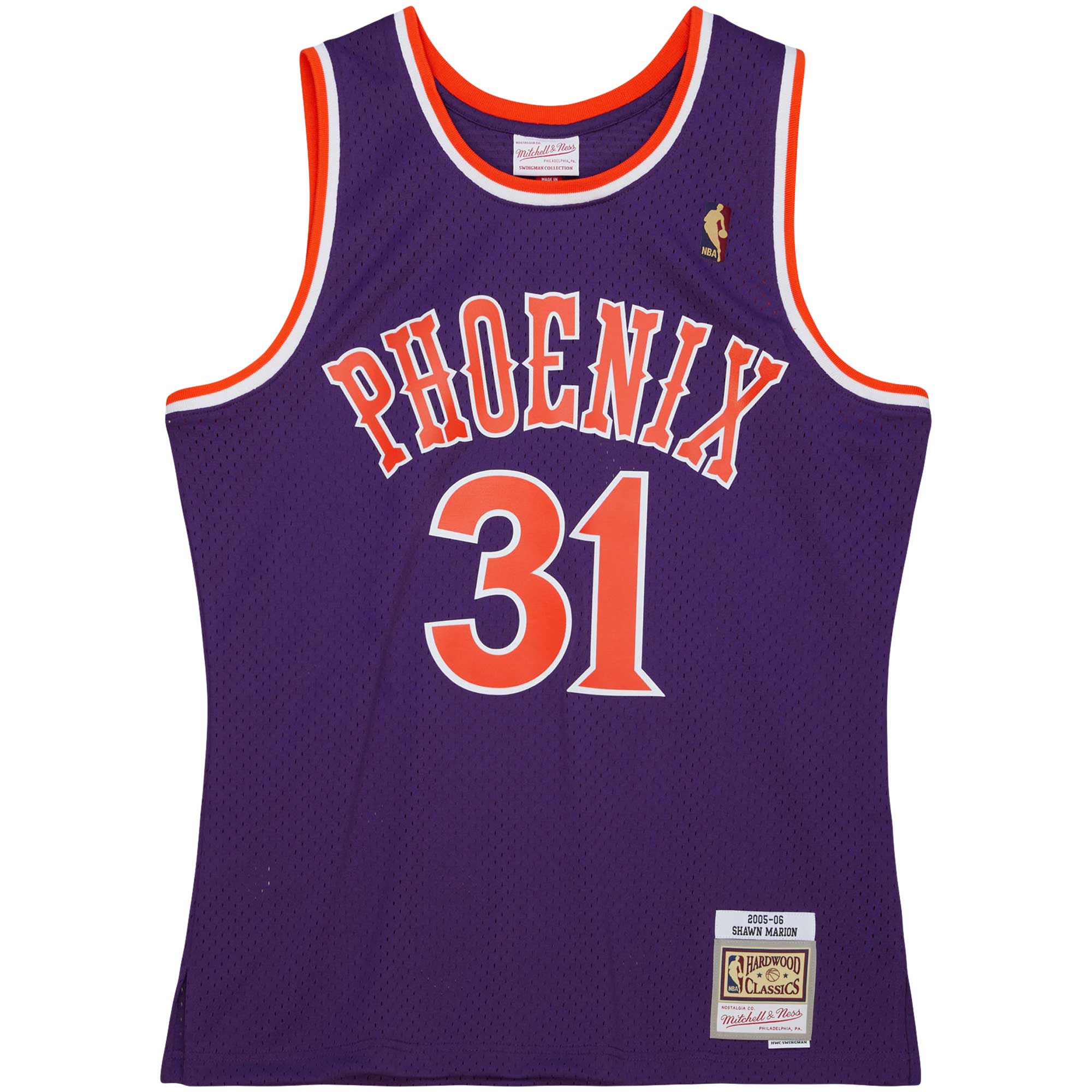 Alternative view of Shawn Marion Phoenix Suns Mitchell & Ness 2001/02 Hardwood Classics Swingman Jersey - Purple