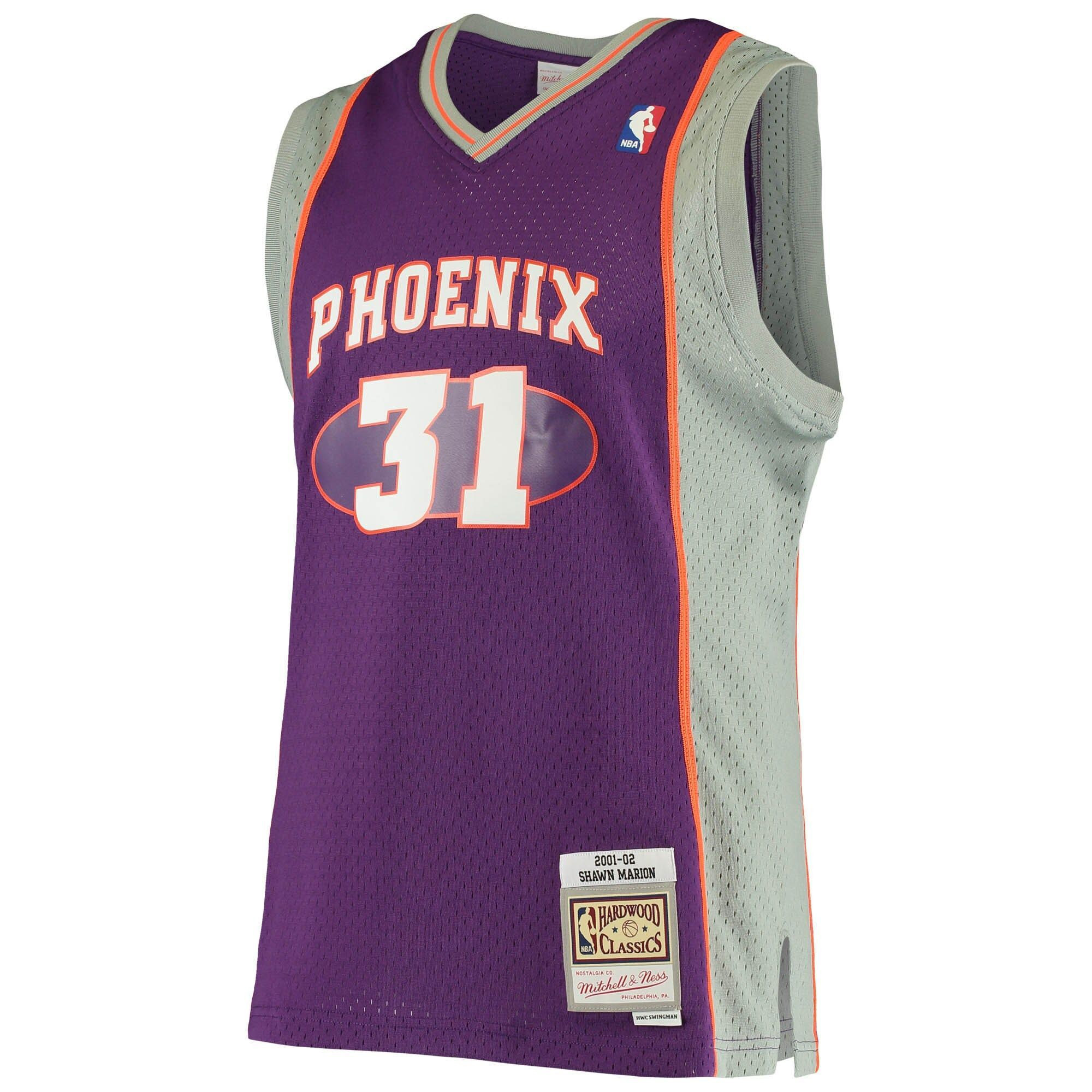Alternative view of Shawn Marion Phoenix Suns Mitchell & Ness 2005/06 Hardwood Classics Swingman Jersey - Purple - JS370 