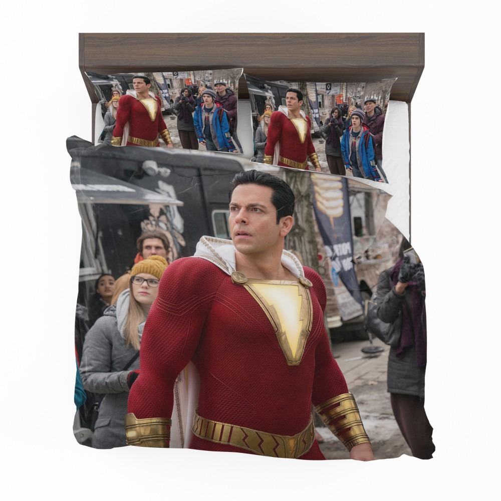 Alternative view of Shazam Movie Zachary Levi Jack Dylan Grazer Bedding Set - Custom Bedding Set