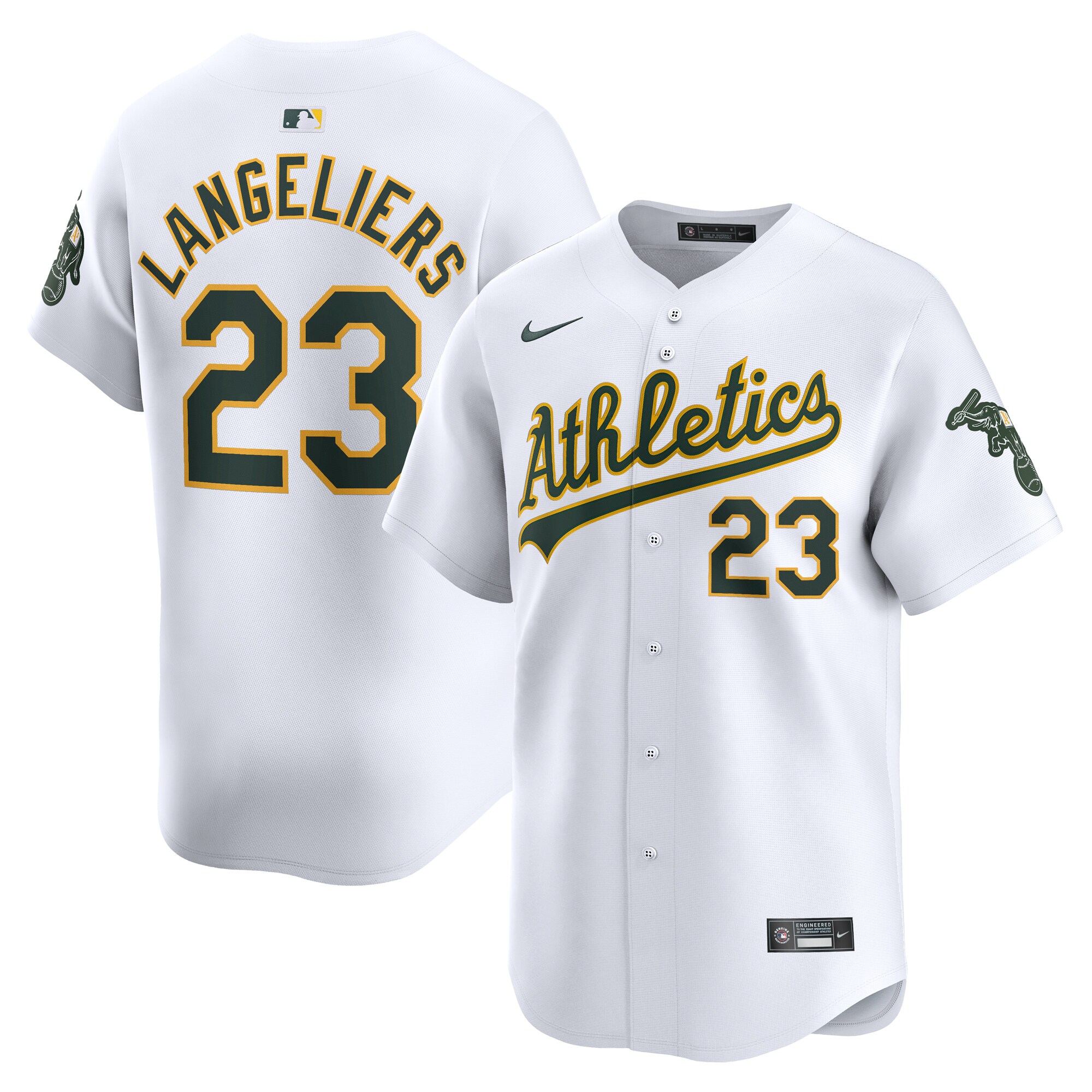 Shea Langeliers Oakland Athletics Home Limited Player Jersey - White