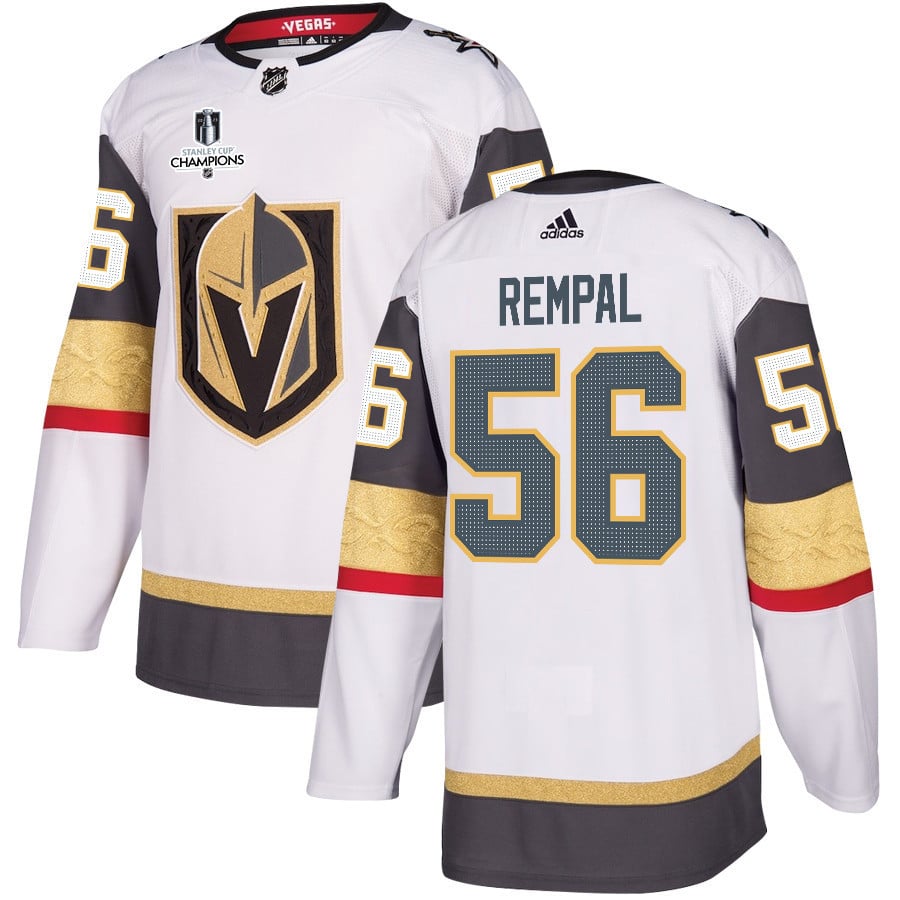Sheldon Rempal 56 Vegas Golden Knights Stanley Cup 2023 Champions Patch Away Breakaway Men Jersey - White - JS776 