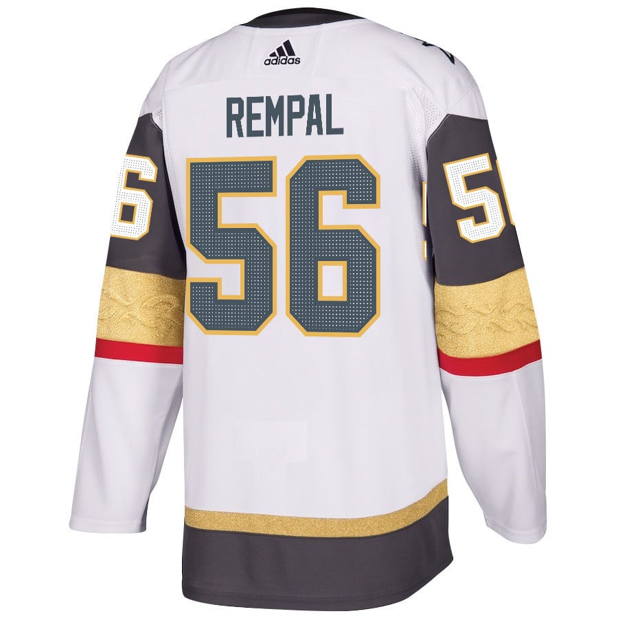 Alternative view of Sheldon Rempal 56 Vegas Golden Knights Stanley Cup 2023 Final Patch Away Breakaway Men Jersey - White - JS193 