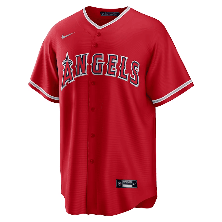 Alternative view of Shohei Ohtani 17 Los Angeles Angels Red Alternate Men Jersey - Red 