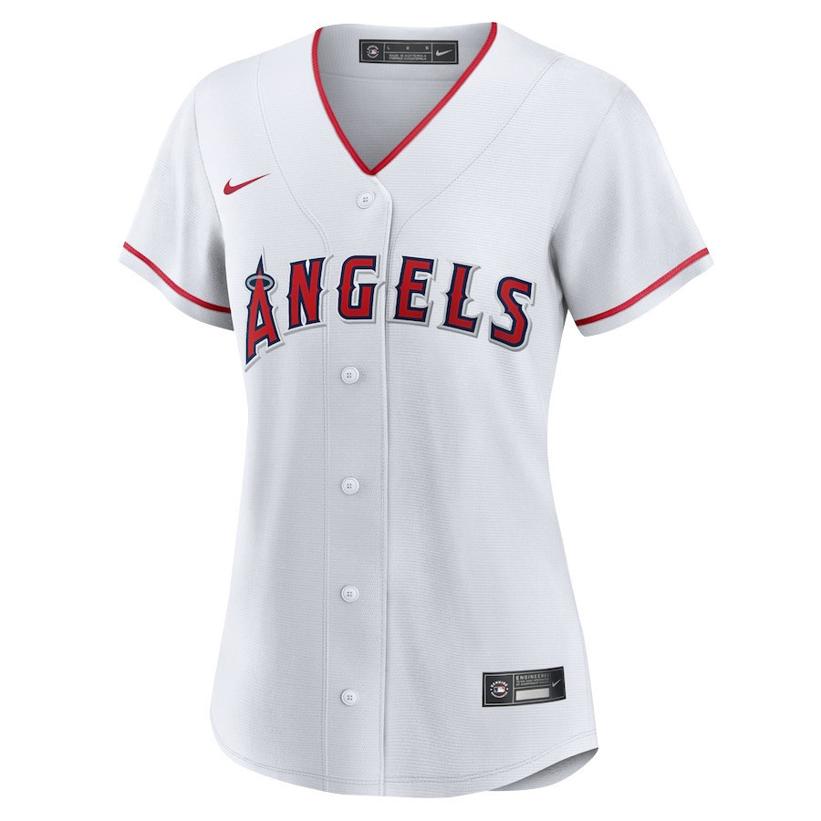 Alternative view of Shohei Ohtani 17 Los Angeles Angels Signed Name 2023 Home Player Women Jersey - White 