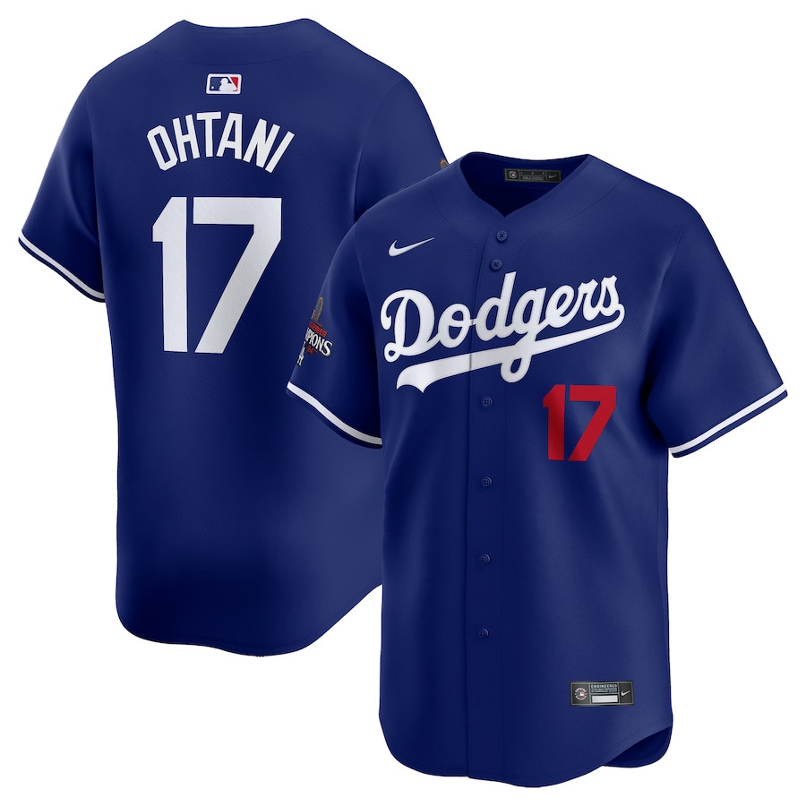 Shohei Ohtani 17 Los Angeles Dodgers 2024 World Series Champions Alternate Limited Player Men Jersey - Royal 