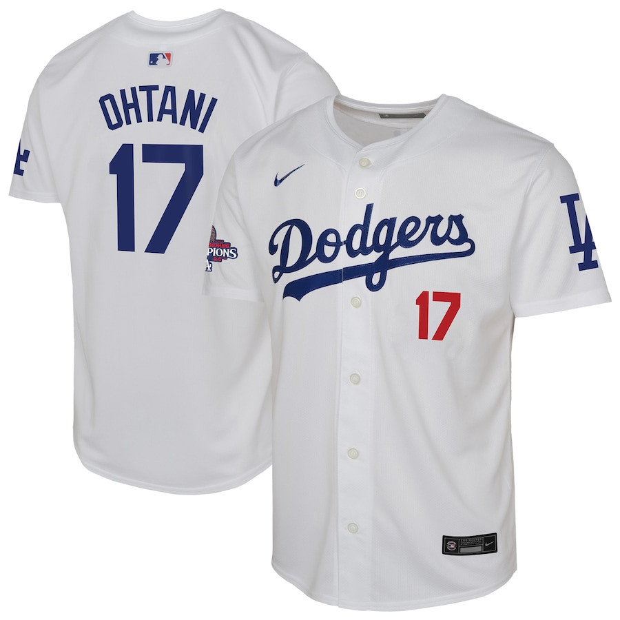 Shohei Ohtani 17 Los Angeles Dodgers 2024 World Series Champions Home Limited YOUTH Jersey - White 
