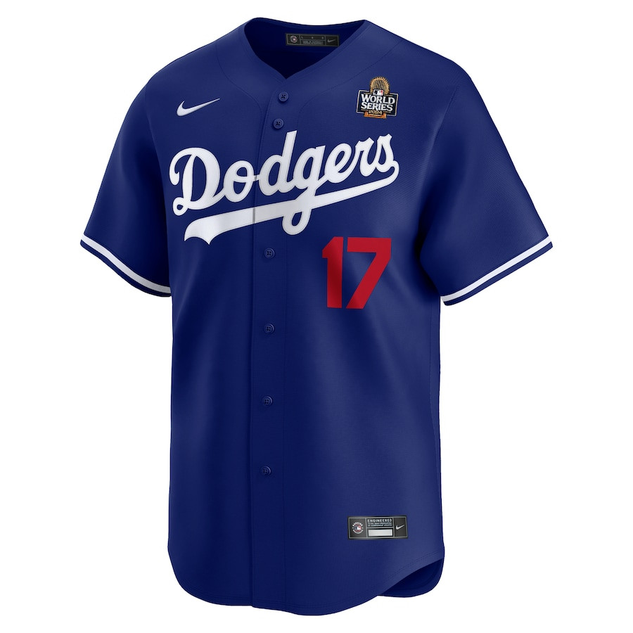 Alternative view of Shohei Ohtani 17 Los Angeles Dodgers 2024 World Series Home Limited Player Men Jersey - Royal 