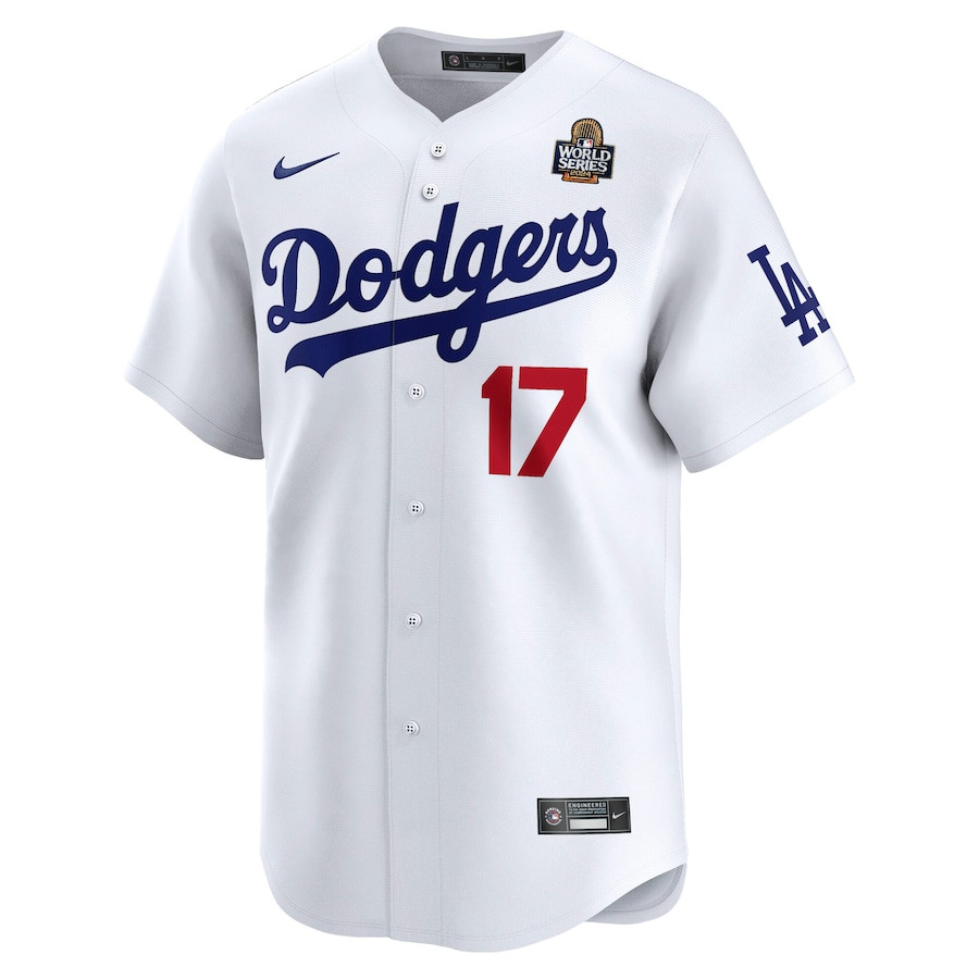 Alternative view of Shohei Ohtani 17 Los Angeles Dodgers 2024 World Series Home Limited Player Men Jersey - White 