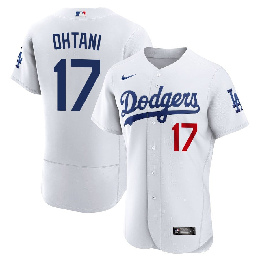Shohei Ohtani 17 Los Angeles Dodgers Alternate ELITE Jersey - Men White Jersey 