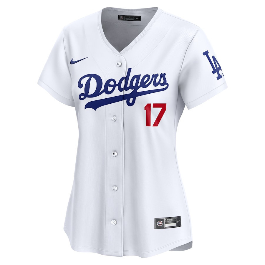 Alternative view of Shohei Ohtani 17 Los Angeles Dodgers Home Women Jersey - White 