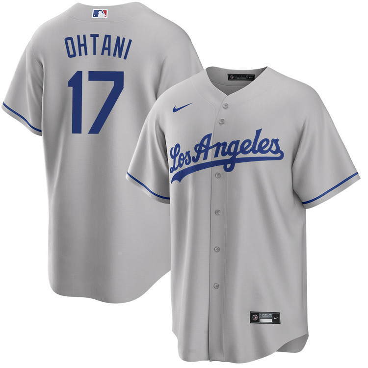 Shohei Ohtani 17 Los Angeles Dodgers Road Jersey - Men Gray Jersey 
