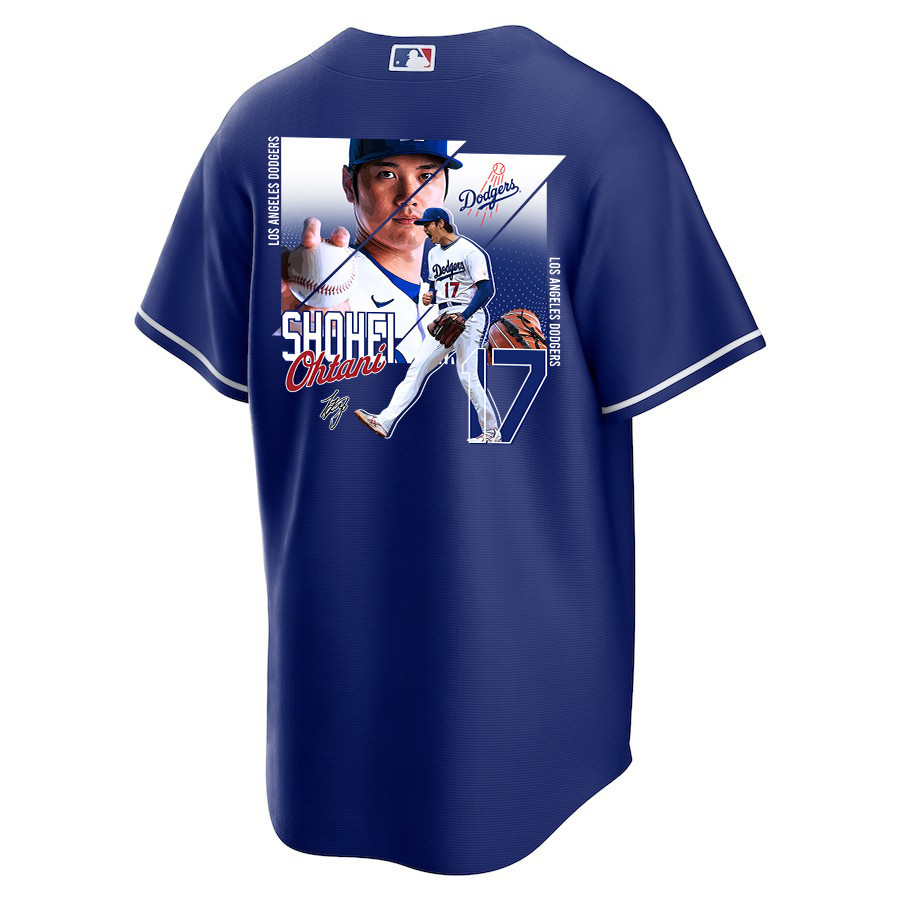 Alternative view of Shohei Ohtani 17 Los Angeles Dodgers Signed Greatest Sho On Earth 2023 Alternate Men Jersey - Royal 