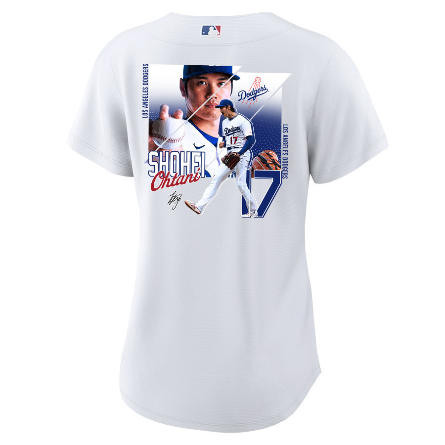 Alternative view of Shohei Ohtani 17 Los Angeles Dodgers Signed Greatest Sho On Earth Home Women Jersey - White 