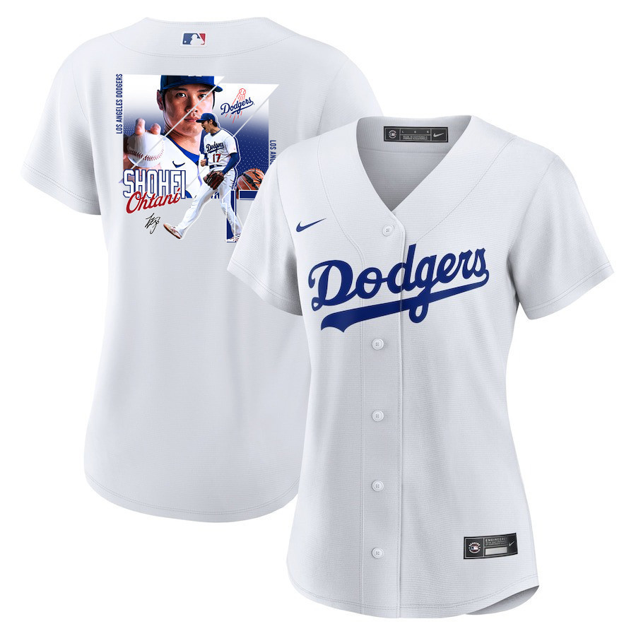 Shohei Ohtani 17 Los Angeles Dodgers Signed Greatest Sho On Earth Home Women Jersey - White 