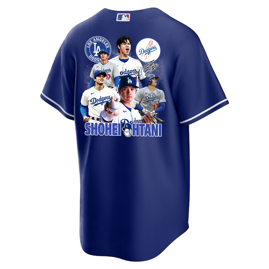 Alternative view of Shohei Ohtani 17 Los Angeles Dodgers Signed Sho King 2023 Alternate Men Jersey - Royal 