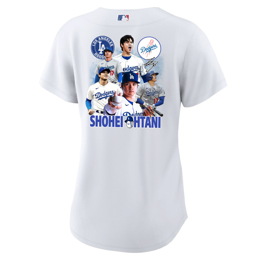 Alternative view of Shohei Ohtani 17 Los Angeles Dodgers Signed Sho King 2023 Home Women Jersey - White 