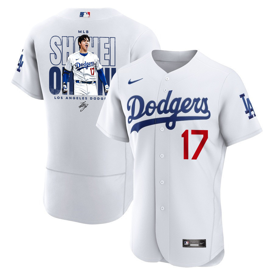 Shohei Ohtani 17 Los Angeles Dodgers Signed ShoTime 2023 Home ELITE Jersey - Men White Jersey 