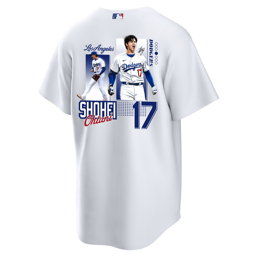 Alternative view of Shohei Ohtani 17 Los Angeles Dodgers Signed Welcome To The Sho 2023 Home Men Jersey - White 