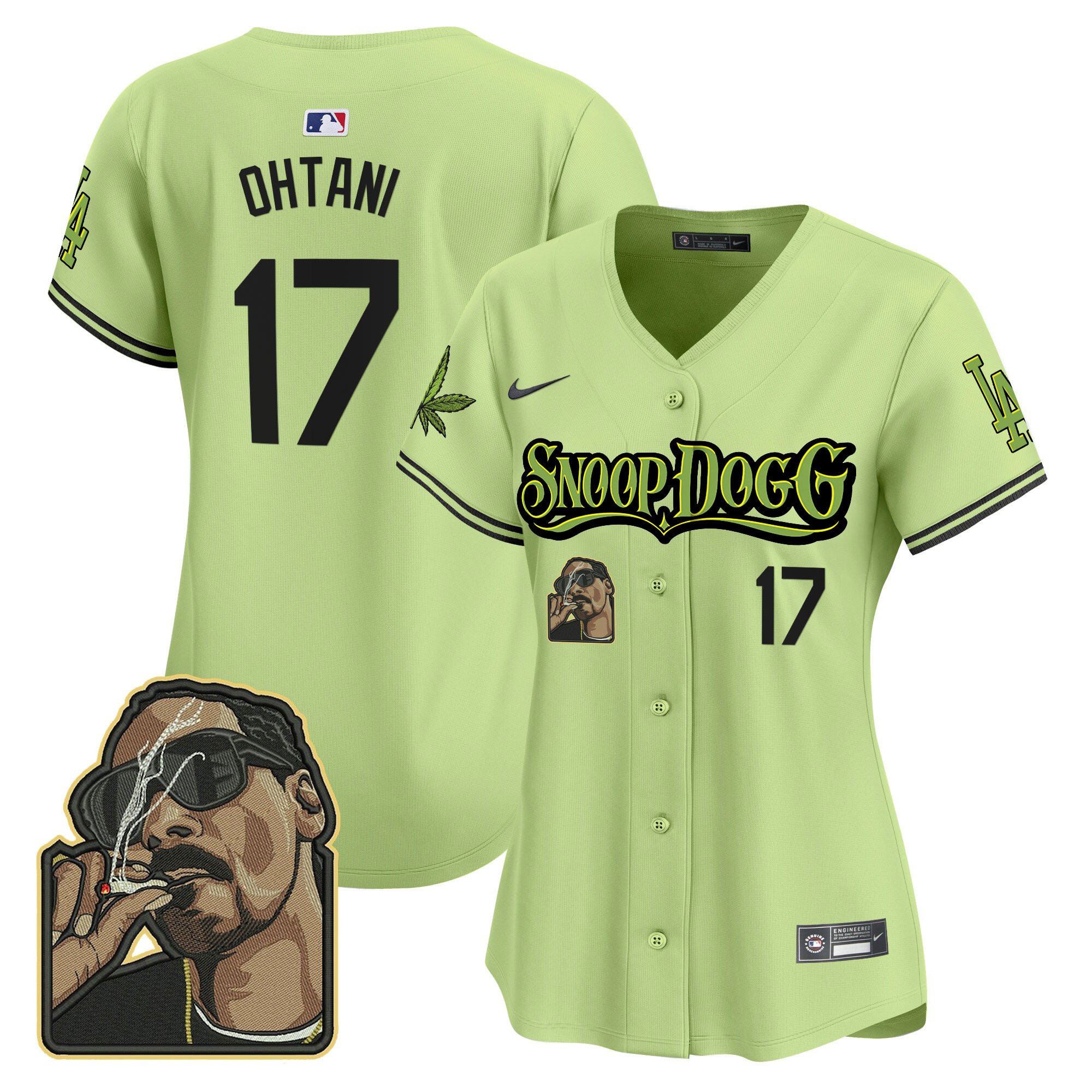 Shohei Ohtani 17 Los Angeles Dodgers Snoop Dogg Women Jersey - Light Green 