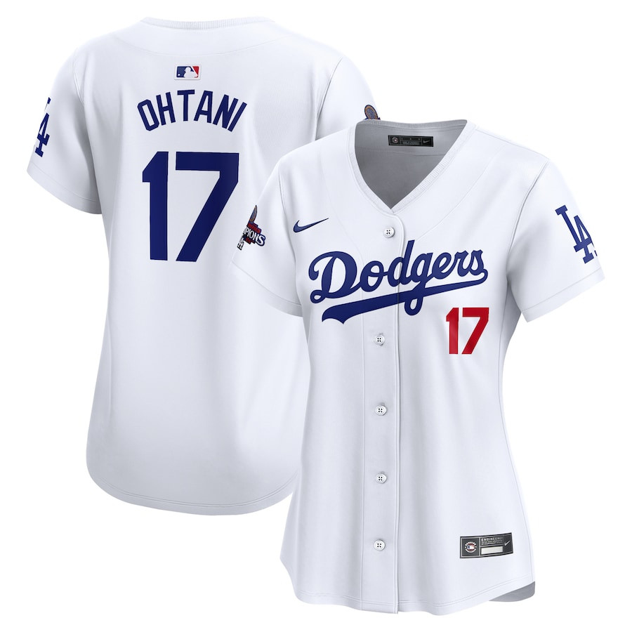 Shohei Ohtani 17 Los Angeles Dodgers Women's 2024 World Series Champions Home Limited Jersey - White 