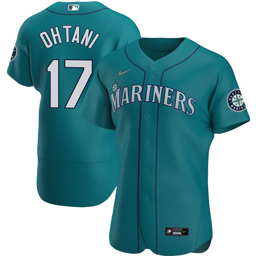 Shohei Ohtani 17 Seattle Mariners Men Alternate Elite Jersey - Aqua 