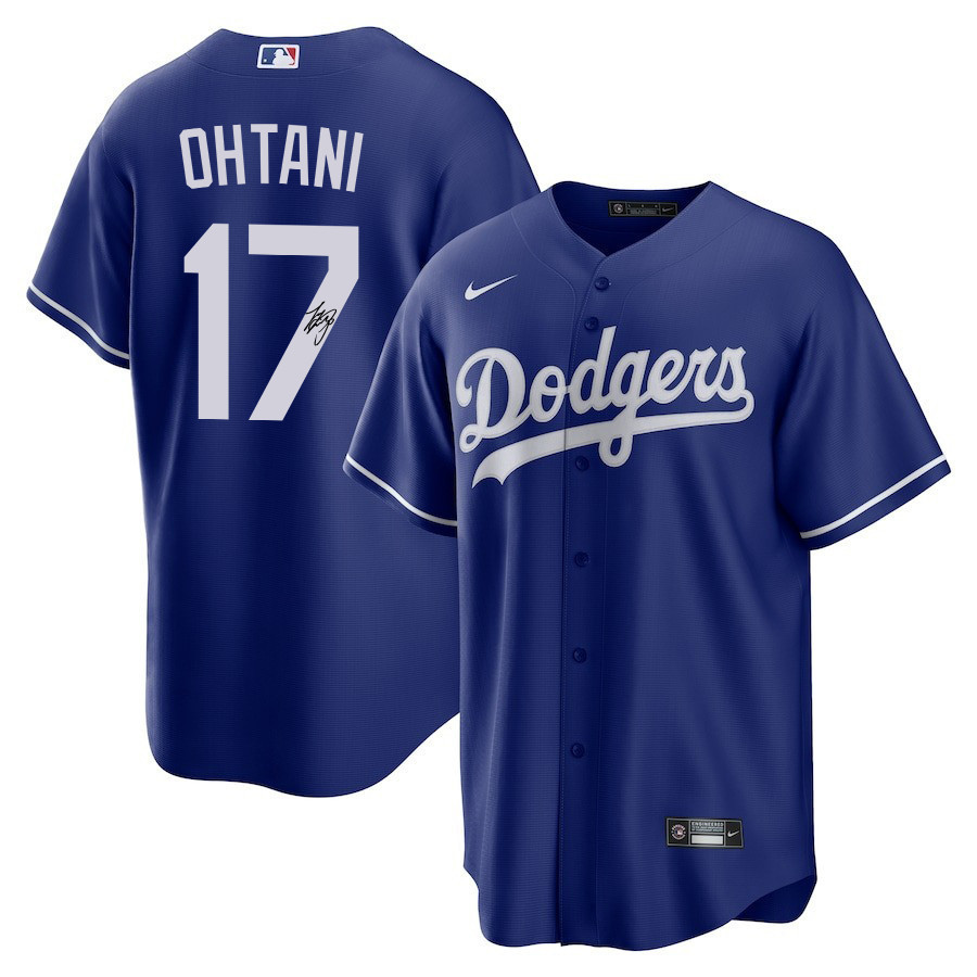 Shohei Ohtani 17 Signed Los Angeles Dodgers Alternate Jersey - Men Royal Jersey 