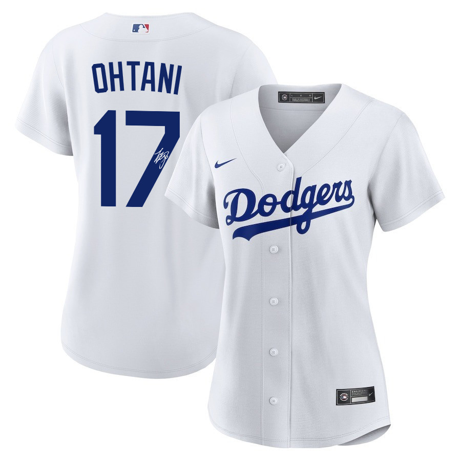 Shohei Ohtani 17 Signed Los Angeles Dodgers Home Jersey - Women White Jersey 