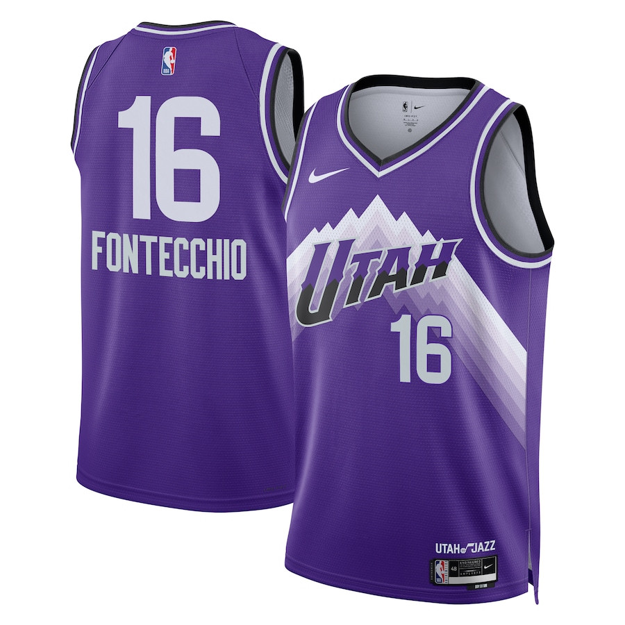Simone Fontecchio 16 Utah Jazz 2023/24 City Edition Swingman Jersey - Purple - JS654 