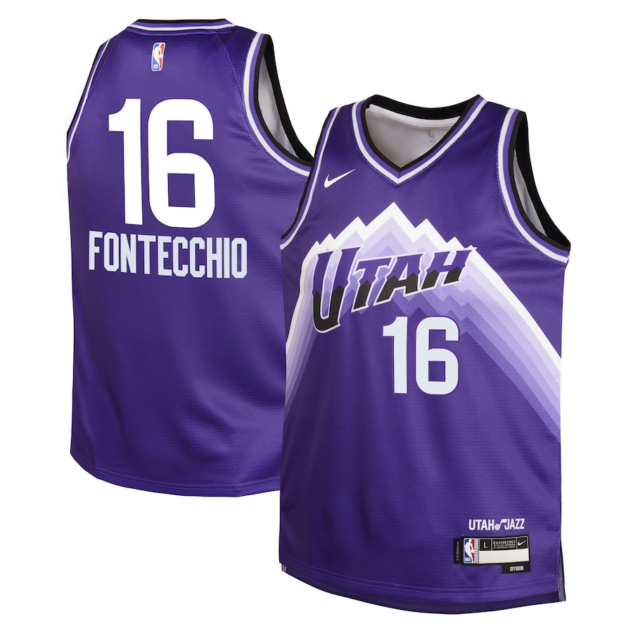 Simone Fontecchio 16 Utah Jazz 2023/24 City Edition Swingman YOUTH Jersey - Purple - JS788 