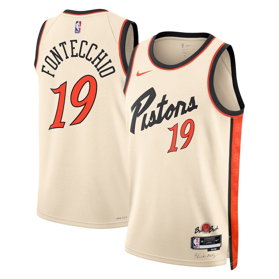 Simone Fontecchio 19 Detroit Pistons Unisex 2024/25 Swingman Player Jersey - City Edition - Cream - JS159 