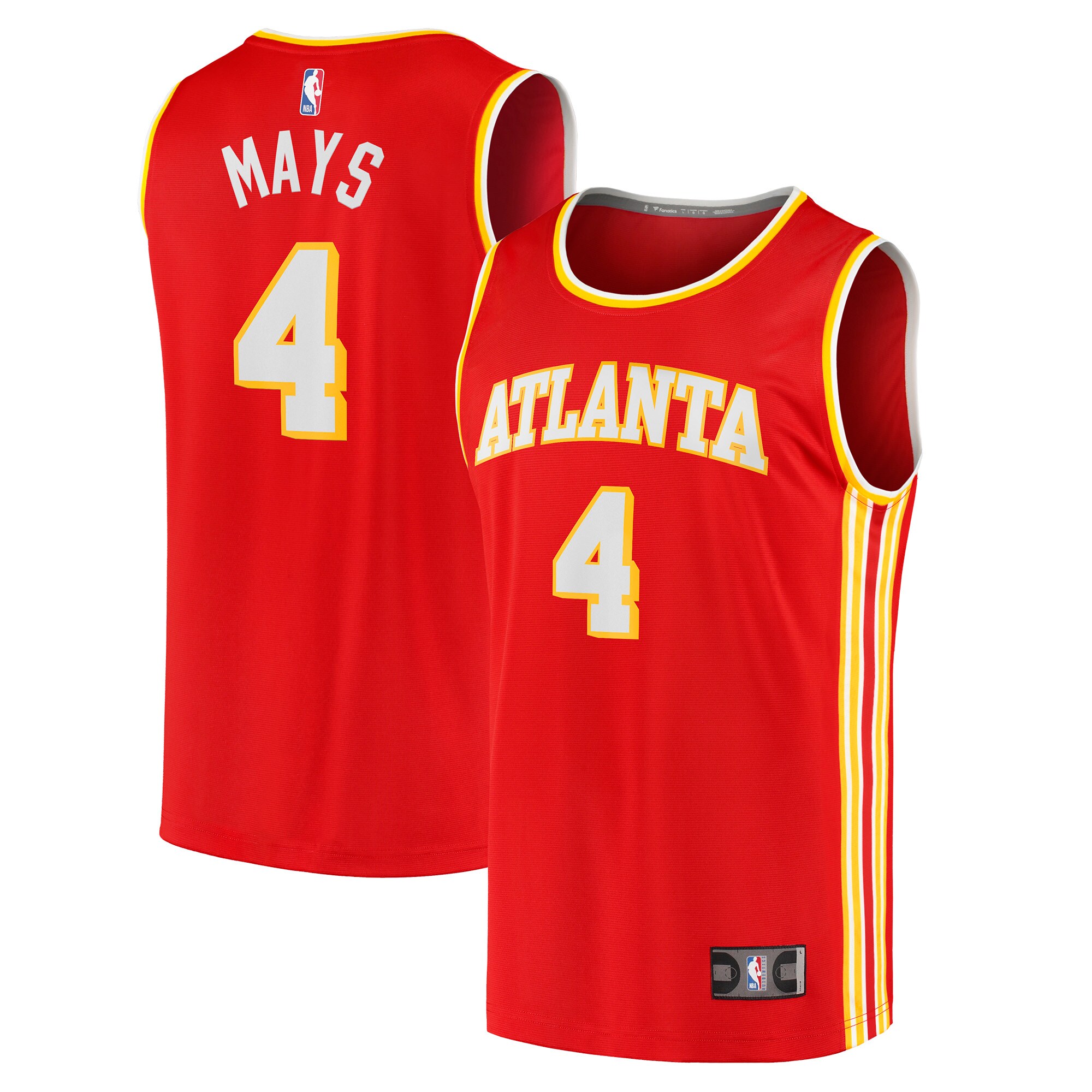 Alternative view of Skylar Mays Atlanta Hawks Fanatics Branded Youth 2021/22 Fast Break Replica Jersey - Icon Edition - Red