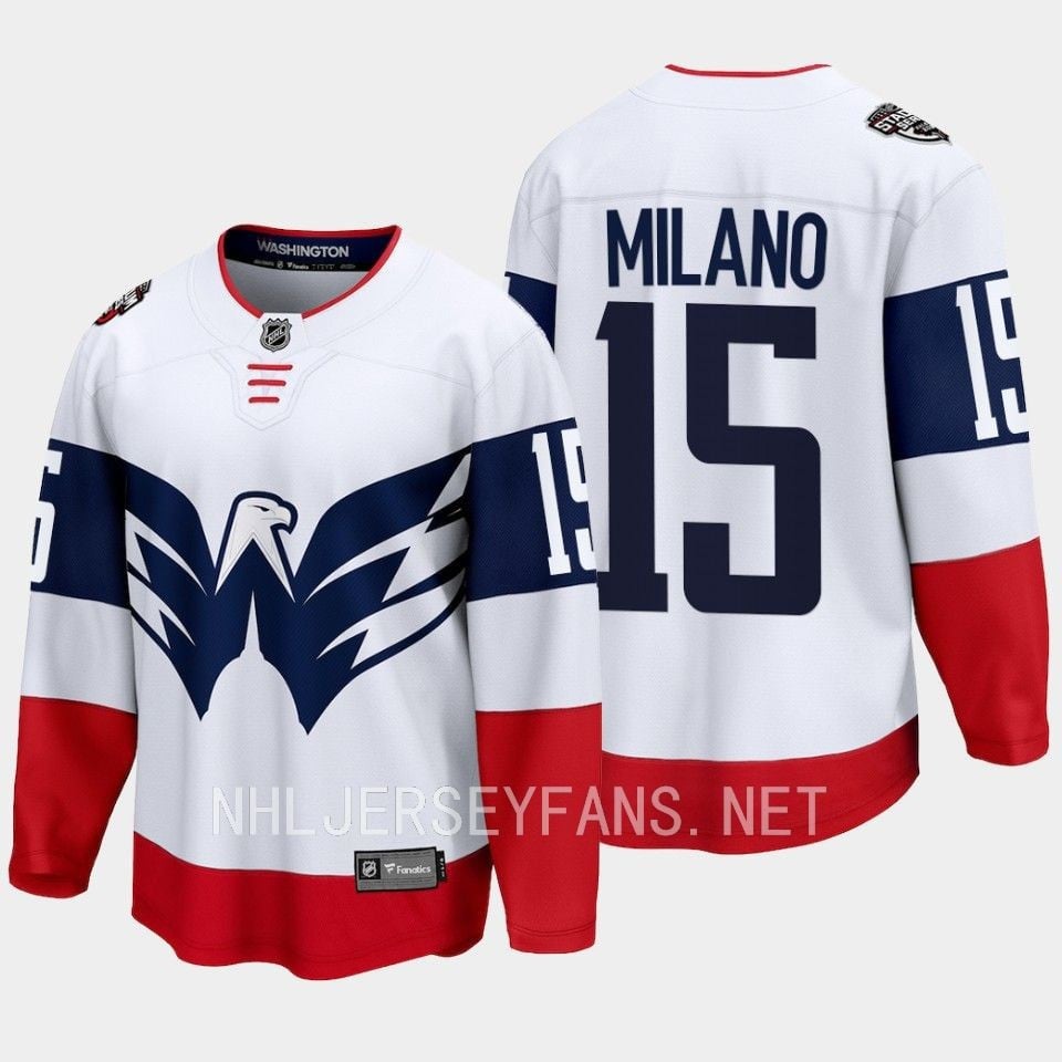 Sonny Milano 15 Washington Capitals 2023 Jersey Stadium White Primegreen - JS553 