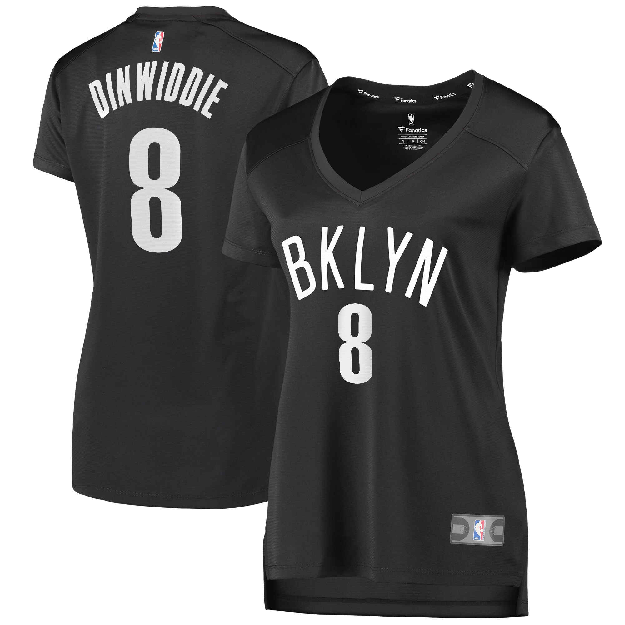 Spencer Dinwiddie Brooklyn Nets Fanatics Women's Fast Break Player Jersey - Statement Edition - Black