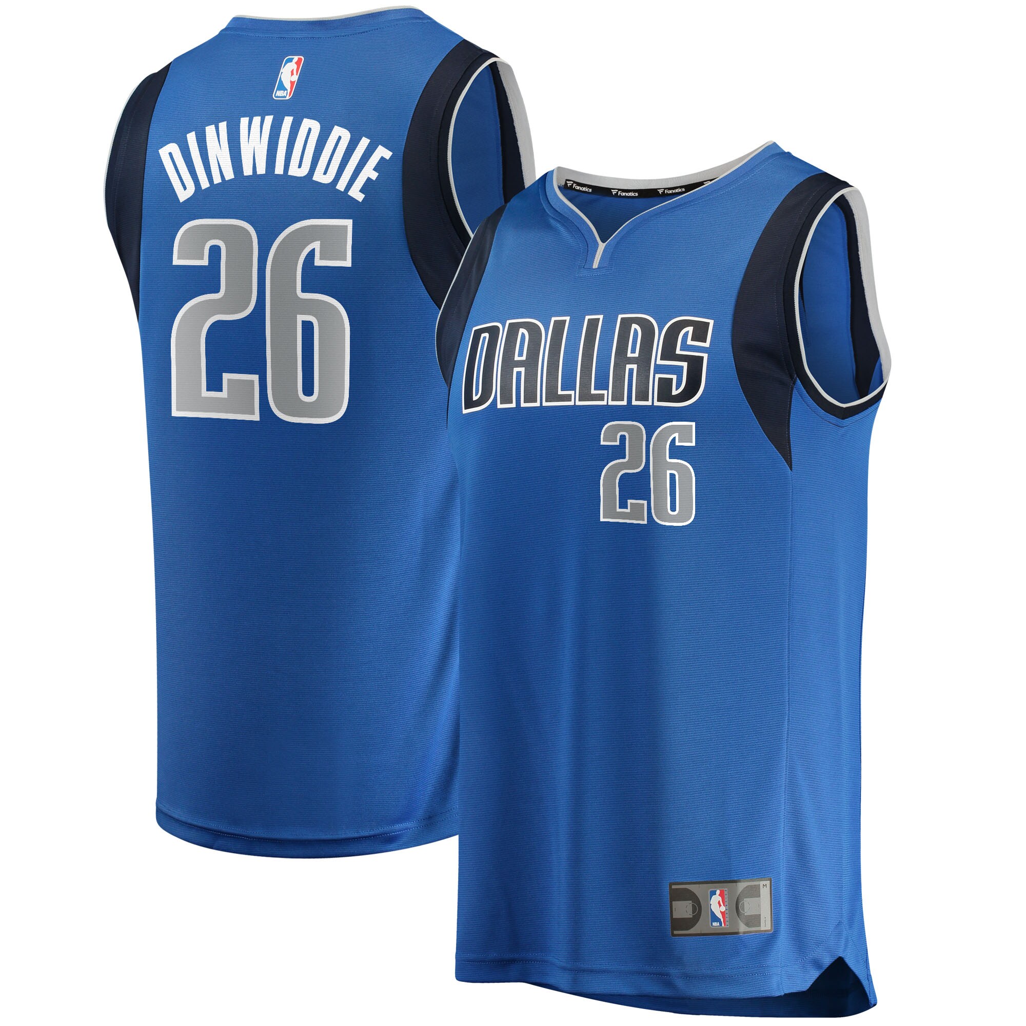 Alternative view of Spencer Dinwiddie Dallas Mavericks Fanatics Branded 2021/22 Fast Break Replica Jersey - Icon Edition - Blue