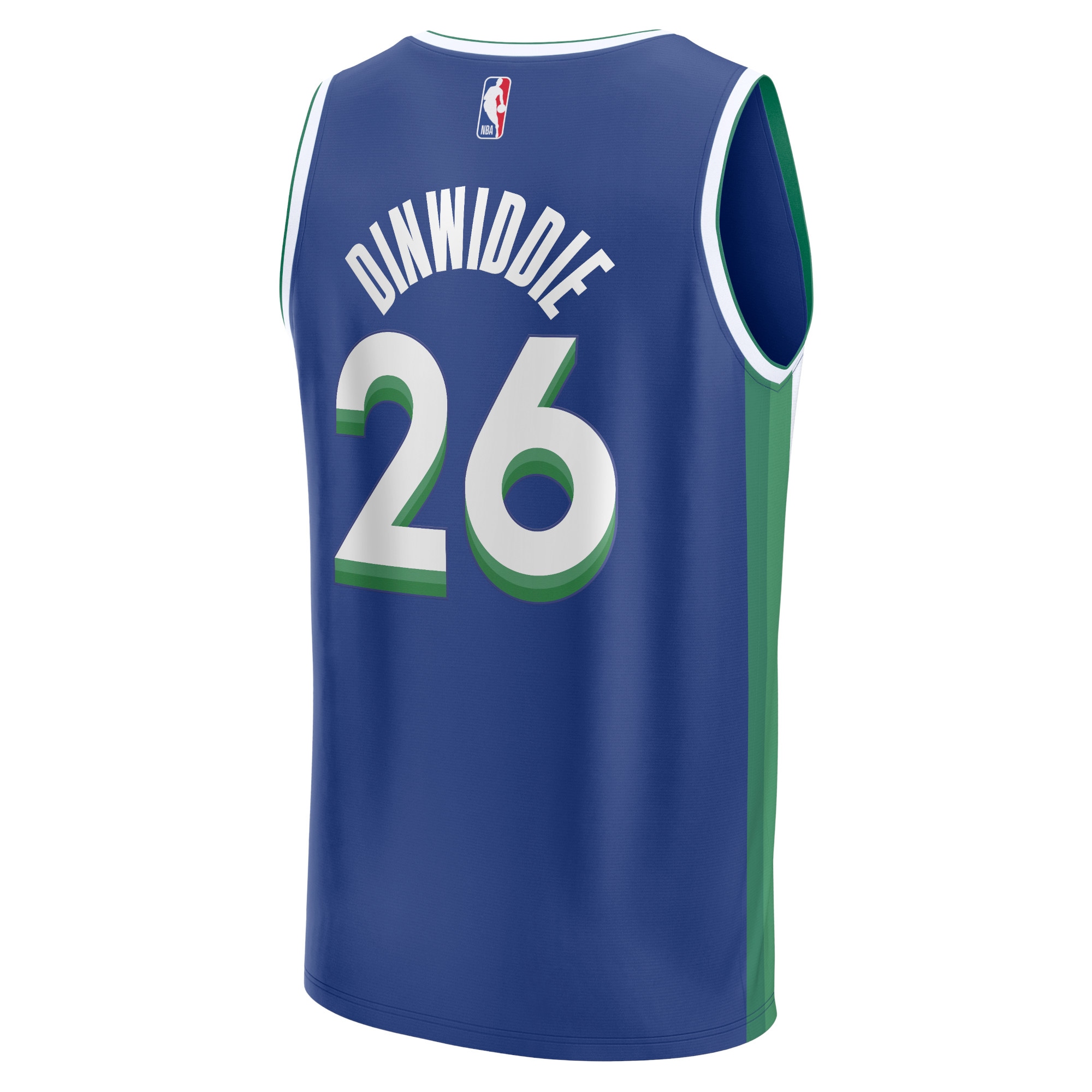 Alternative view of Spencer Dinwiddie Dallas Mavericks Fanatics Fastbreak Jersey - City Edition - Blue