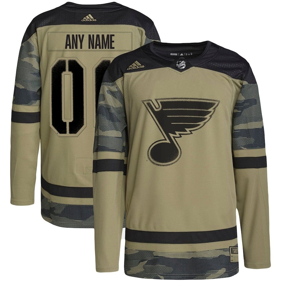St. Louis Blues Military Appreciation Team Custom Practice Jersey - Camo - JS355 